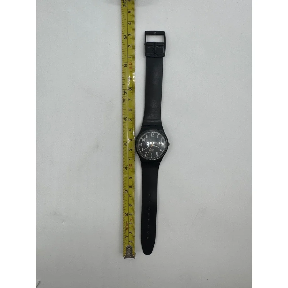 Vintage Swatch Originals Black Day Date Swiss‎ Quartz Watch 34mm AG 1992